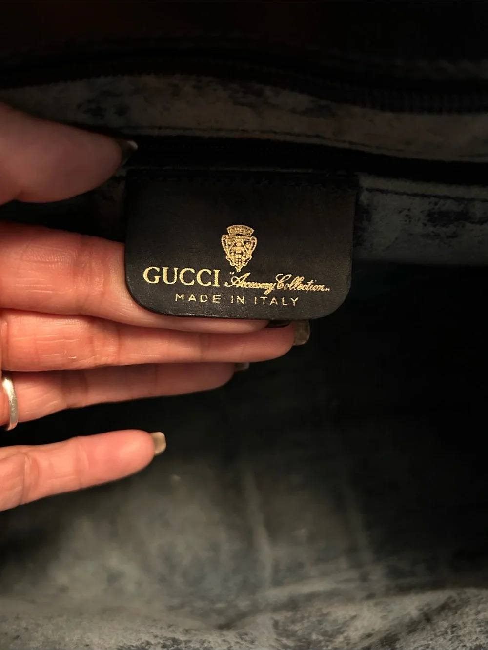 Gucci GG Supreme Briefcase Tote in Beige with Blue and Red Stripe